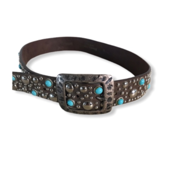 Street Aheads Accessories - Streets Ahead Turquoise Leather Studded Belt